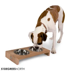 51 Degrees North Double Voerbak Teak -Selecteer Dierenwinkels 51 degrees north double voerbak teak 210362 1000 none