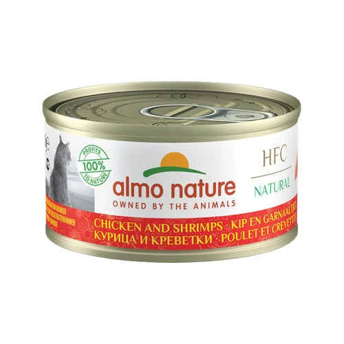 Almo Nature HFC 70 Natural Kattenvoer - Blik - Kip En Garnalen - Afbeelding 2