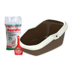 PeeWee EcoMinor - Startpakket -Selecteer Dierenwinkels peewee ecominor kattenbak startpakket bruinroomwit 49872 0500 none