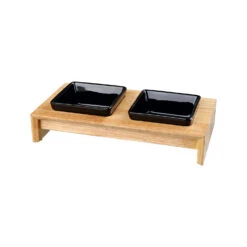 Trixie Voer-Waterbak Set - Keramiek - Hout -Selecteer Dierenwinkels trixie voer waterbak set keramiek hout 178702 1500 none